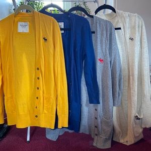 Abercrombie long cardigan sweater bundle womens size Medium one Large